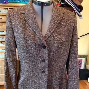 Petite Sophisticate brown Marled blazer. Size 12